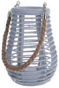 Felinar din bambus Fence gri, 16 x 21 cm
