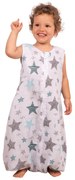 Sac de dormit cu picioare de vara din muselina 18-36 luni Kidizi All Mint Stars, 0.5 tog