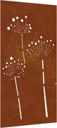 vidaXL Decor perete de grădină 105x55 cm design flori oțel Corten