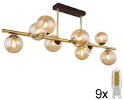 Lustră LED pe tijă RIHA 9xG9/3W/230V alamă Globo 56135-9D