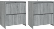 vidaXL Servante, 2 buc, stejar sonoma gri, 70x41x75 cm, lemn prelucrat