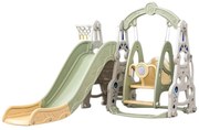 Tobogan 3 in 1 Pentru Copii NOVOKIDS™ Wonder Space Slide, Cu Leagan, Pentru Interior si Exterior, 187 centimetri panta alunecare, Maxim 25 Kg, Cos de
