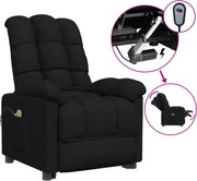 vidaXL Fotoliu de masaj electric rabatabil, negru, textil