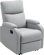 HOMCOM Fotoliu Recliner din In cu Suport Reglabil pentru Picioare, 69x91,5x103 cm, Gri | Aosom Romania