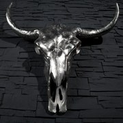 Decoratiune perete Matador Longhorn argintie A-19009 VC