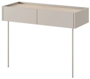 Consola Desin / masa de toaleta 100 cm cu sertare si picioare metalice - cashmir / stejar nagano