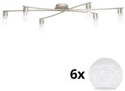 Plafonieră LED Eglo MY CHOICE 6xE14/4W/230V crom/alb