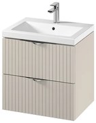 Set dulap baie suspendat 2 sertare lavoar inclus, 60 cm, casmir mat, MDF, Cersanit Tirso 600x450 mm, Casmir mat