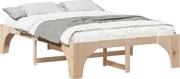vidaXL Cadru de pat Maro 140 x 200 cm Lemn de pin masiv