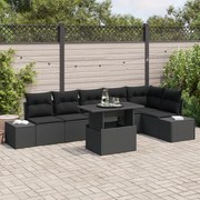vidaXL Set de canapele pentru grădină 7 pcs Negru 100 x 55 x 73 cm