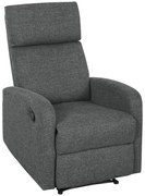 HOMCOM Fotoliu de relaxare, fotoliu de odihnă reglabil cu suport pentru picioare ajustabil, fotoliu de living modern cu material textil, Gri | Aosom Romania