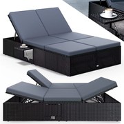 Deuba Pat ratan de gradina 200x115x33 cm - negru