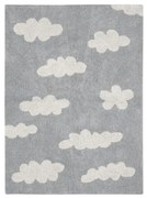 Covor pentru copii gri lavabil/țesut manual din amestec de bumbac 120x160 cm Clouds Grey – Lorena Canals