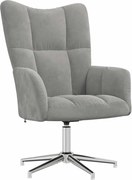 vidaXL Scaun de relaxare, gri deschis, catifea