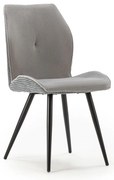 Scaune de dining gri-deschis 2 buc. din catifea reiată Adaya – Marckeric