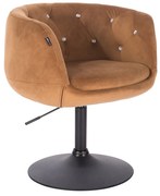 HR333CN Scaun Catifea Galben Miere cu Bază Neagră