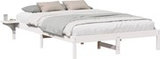 vidaXL Cadru de pat Alb 160 x 200 cm Lemn de pin masiv