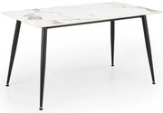 Masă de bucătărie Webster 140 cm, marmură / negru