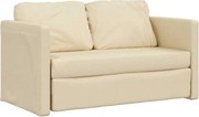 vidaXL Canapea extensibilă 2 în 1, crem, 112x174x55 cm, textil