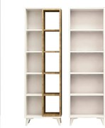 Biblioteca POTENZA, stejar/alb, PAL melaminat, 100x25x162 cm
