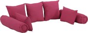 vidaXL Set de perne decorative, 7 piese, roz, material textil