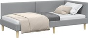 vidaXL Cadru de pat colțar cu headboard Gri deschis 80 cm x 200 cm
