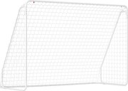 HOMCOM Poartă de Fotbal pentru Grădină și Parc cu 6 Pari în formă de U, din PE și Metal Eposidic, 301x120x200 cm, Alb | Aosom Romania