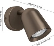 Eglo 901948 - Aplică spot de perete CAMALDOLI 1xGU10/5W/230V bronz