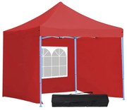 Pavilion rosu 2,9m cu pereti laterali si geanta de transport