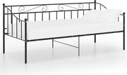 vidaXL Cadru de pat canapea, negru, 90x200 cm, metal