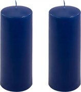 Set de lumânări tip pilon, 20 cm, Ø 7,5 cm, albastru, 2 buc