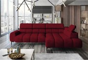 Coltar PLAZA L, sezlong dreapta, stofa catifelata rosu - Vogue 7, cu r