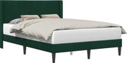 vidaXL Cadru de pat cu headboard Verde închis 140 x 190 cm Catifea