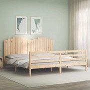 vidaXL Cadru pat cu tăblie 200x200 cm, lemn masiv de pin