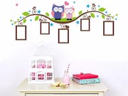 Autocolant de perete "Bufnițe cu fotografii" 52x133 cm