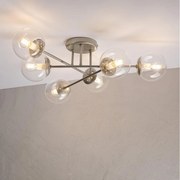 Lustră de tavan aplicată MALENA 6xE14/5W/230V crom mat/clar