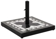vidaXL Suport umbrelă de soare, negru și alb, pătrat, 12 kg