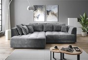 Coltar de living TIGA, sezlong stanga, stofa catifelata verde menta -