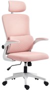 Vinsetto Scaun de Birou Ergonomic cu Tetieră Detașabilă Roz | Aosom Romania