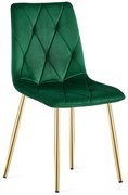 Scaun Bucatarie/Dining Fido Catifea  Verde  Picioare Aurii