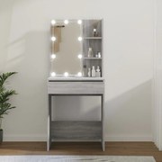 vidaXL Masă de toaletă cu LED, gri sonoma, 60x40x140 cm