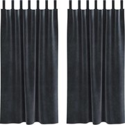 vidaXL Perdele opace 2 pcs Gri închis 140 x 175 cm Catifea