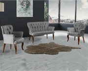 Set canapea 2 locuri cu 2 fotolii, Cafe Homs gri