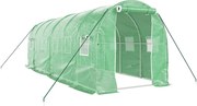 vidaXL Seră cu cadru din oțel, verde, 12 m², 6x2x2 m
