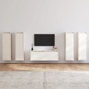 vidaXL Comode TV, 5 buc., alb, lemn masiv de pin