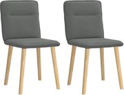 vidaXL Scaune de sufragerie, 2 buc., gri închis, material textil