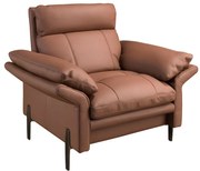 Fotoliu tapitat cu piele naturala Maro