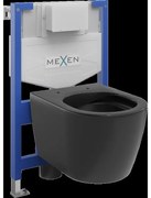 Mexen set WC încastrat cadru Felix XS-F cu vas de toaletă  Carmen, Negru mat - 6803388XX85