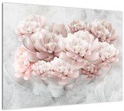 Tablou - Flori roz pe perete (70x50 cm)