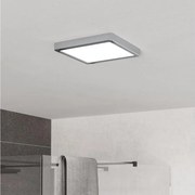 Eglo 901766 - Plafonieră LED pentru baie FUEVA, 10,5 W, 230 V, 22 x 22 cm, IP44, crom